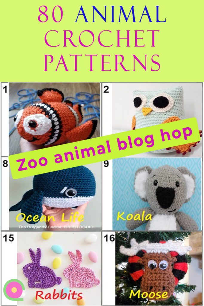 Pinnable image of 80 animal crochet patterns
