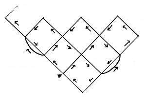 Chart for crocheting Solomon's knot triangle