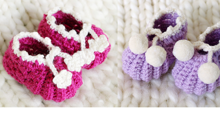 Baby booties crochet pattern