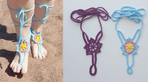 Crochet pattern for barefoot sandals