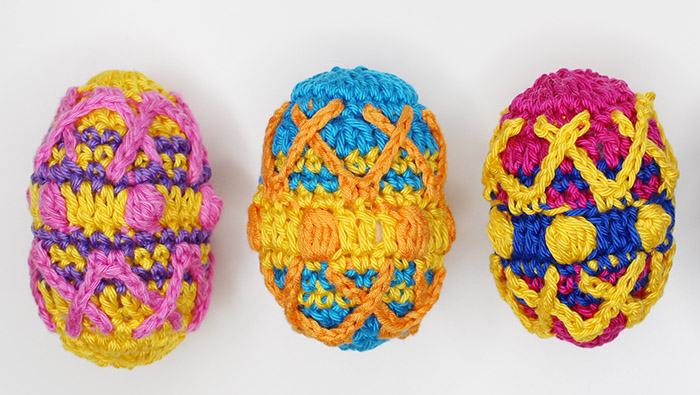 Colorful crochet Easter eggs