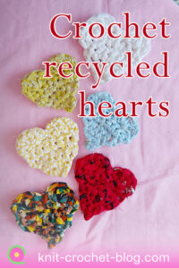 Crochet heart pattern pin