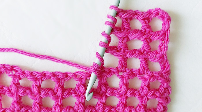 How to crochet three rows of mesh at one go