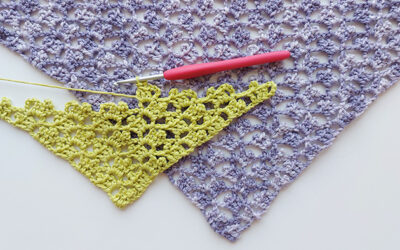 Crochet lacy C2C technique. A lacy corner to corner pixel variation
