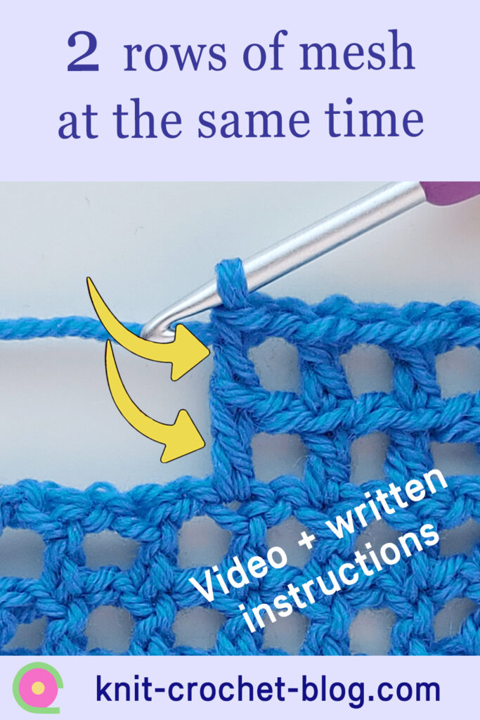 how to crochet two rows of mesh at the same time