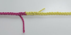 result of method 2 of joining scrap yarn