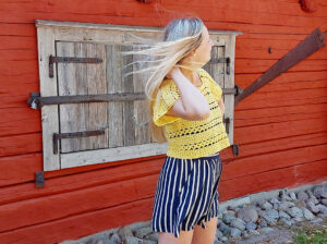 Yellow lace top